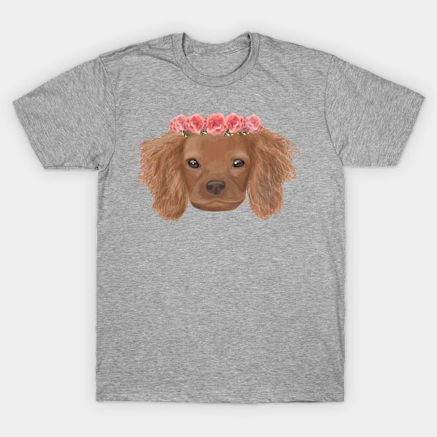 Floral Puppy Crown T-Shirt by Prettyinpinks